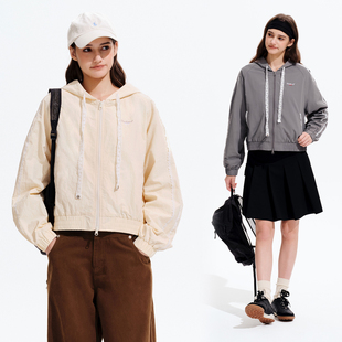 休闲宽松拉链夹克潮牌 蕾丝拼接连帽风衣外套女款 PSO Brand女装