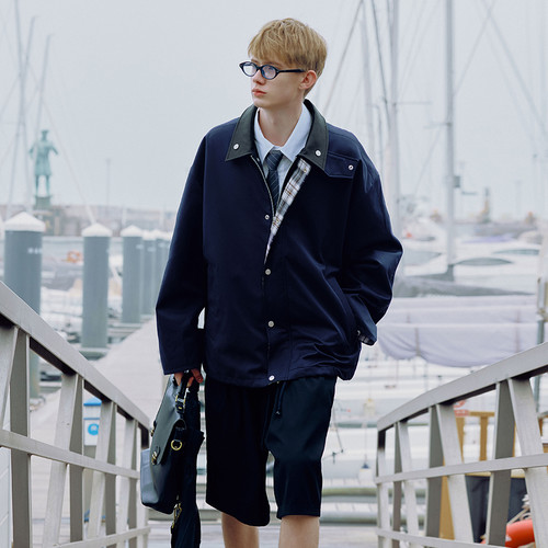 PSO Brand 男装女装美式巴恩风复古撞色宽松工装夹克秋季外套男款