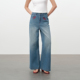 宽松休闲长裤 PSO 复古水洗撞色阔腿直筒牛仔裤 女款 Brand女装 美式