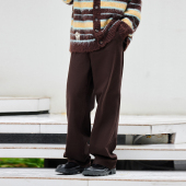 直筒休闲宽松长裤 PSO 深咖棕全棉基础斜纹工装 女装 百搭 Brand男装