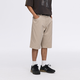 PSO Brand男装女装纯色洗水工装直筒短裤夏季薄款休闲宽松裤子潮