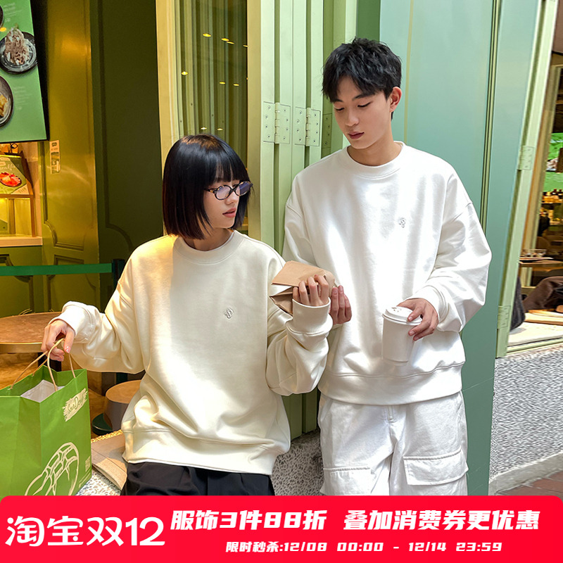 PSO Brand男装女装纯色针织圆领长袖卫衣女款小个子外套秋冬上衣