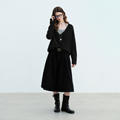 PSO 挂脖上衣毛线衣女款 Brand女装 假两件条纹V领毛衣背心宽松长袖