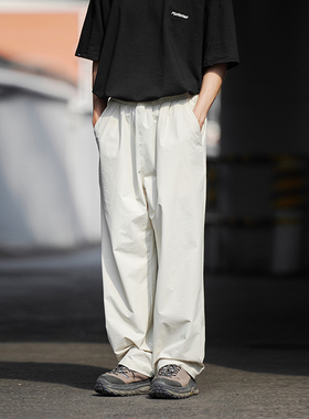 PSO Brand男装女装白色休闲裤男款夏季直筒宽松阔腿裤长裤潮牌