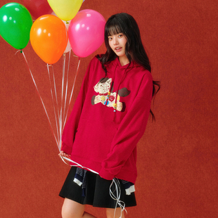 红色卫衣女款 PSO 马年限定款 女装 本命年情侣外套 Brand男装