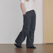 可调节束脚裤 PSO 格纹伞兵裤 运动显瘦阔腿休闲长裤 Brand 女装