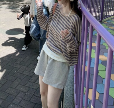 krismerryland舒适百搭浅灰色休闲短裤
