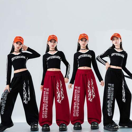 爵士舞女童服装潮酷儿童模特走秀演出服女孩舞蹈练功服少儿表演服