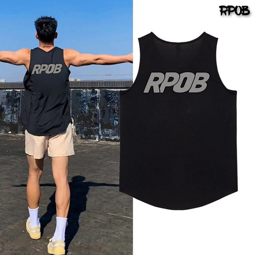 美式运动背心透气无袖速干坎肩宽松夏季训练健身薄款大码上衣男潮