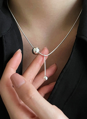 今饰有约纯银女简约项链