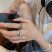 2025新款 纯银冷淡风戒指女拉链开口ins潮流甜酷小众设计复古指环