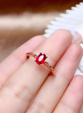 今饰有约仿真红宝石玫瑰戒指