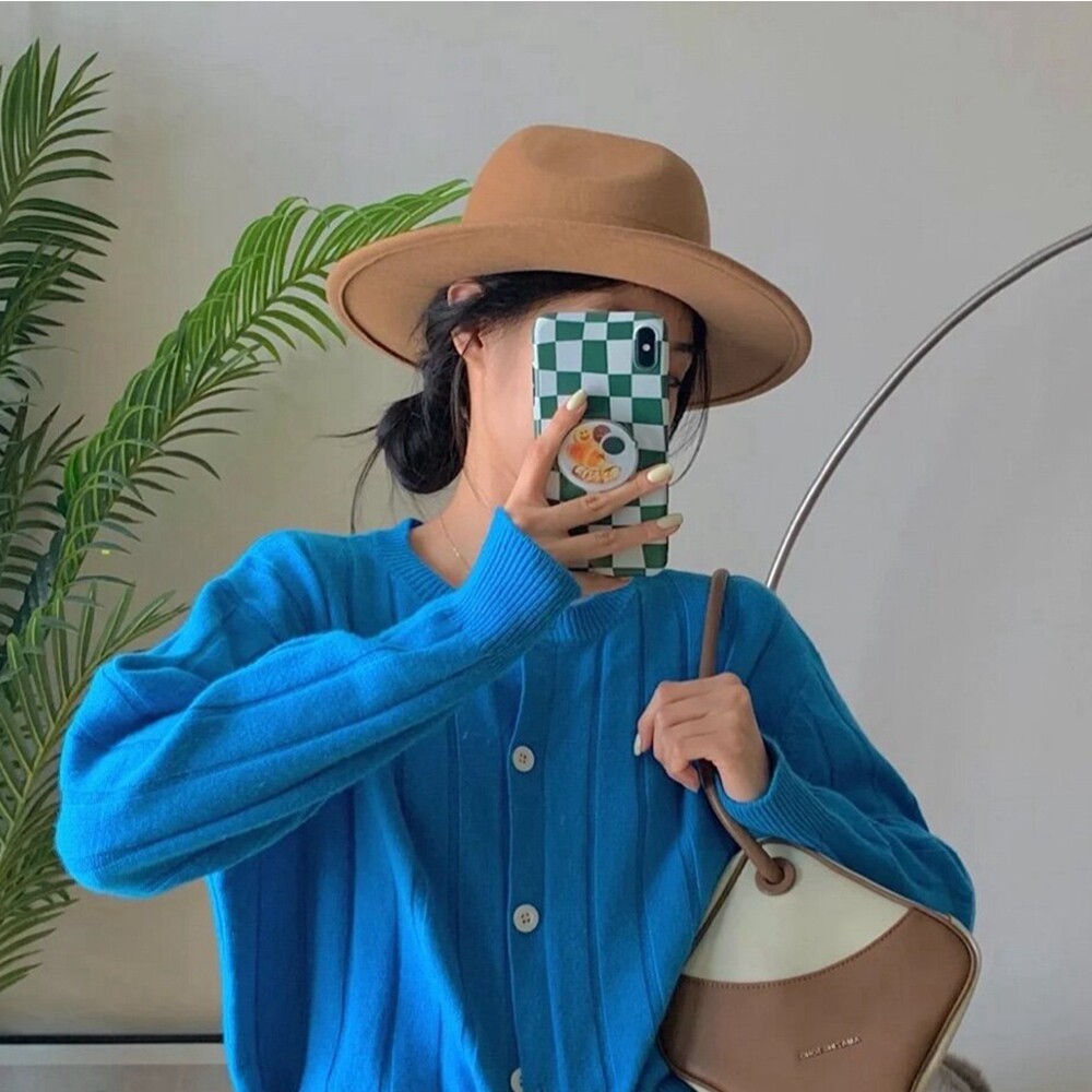 平檐毛呢逛街礼帽男女秋冬英伦时尚羊毛呢平顶帽立体有型毡帽潮