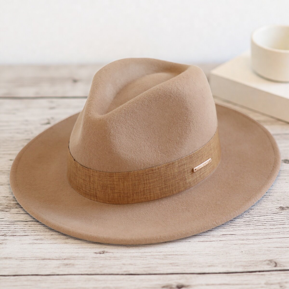 秋冬宽檐羊礼帽男女平沿爵士英伦毛呢黑色羊毛帽毡帽出逛街百搭潮