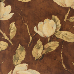 美式 卧室客厅电视背景墙手绘油画花红棕色壁纸 复古乡村纯纸墙纸