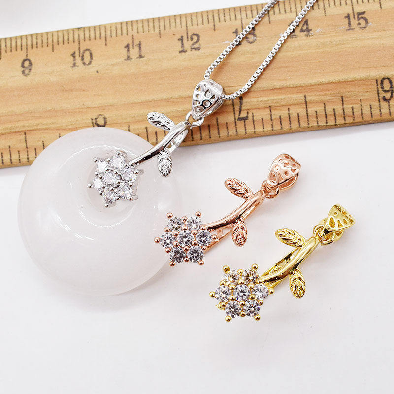 925镀银扣 DIY银配件 玉佩吊坠扣玉扣水晶翡翠平安扣夹扣项链扣头