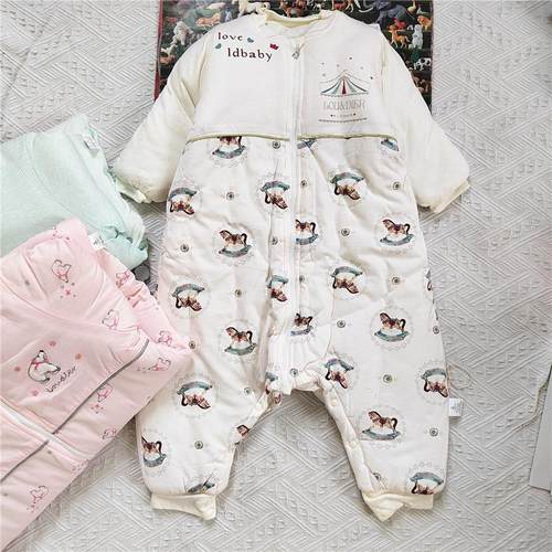 婴儿分腿睡袋男女童秋冬季纯棉