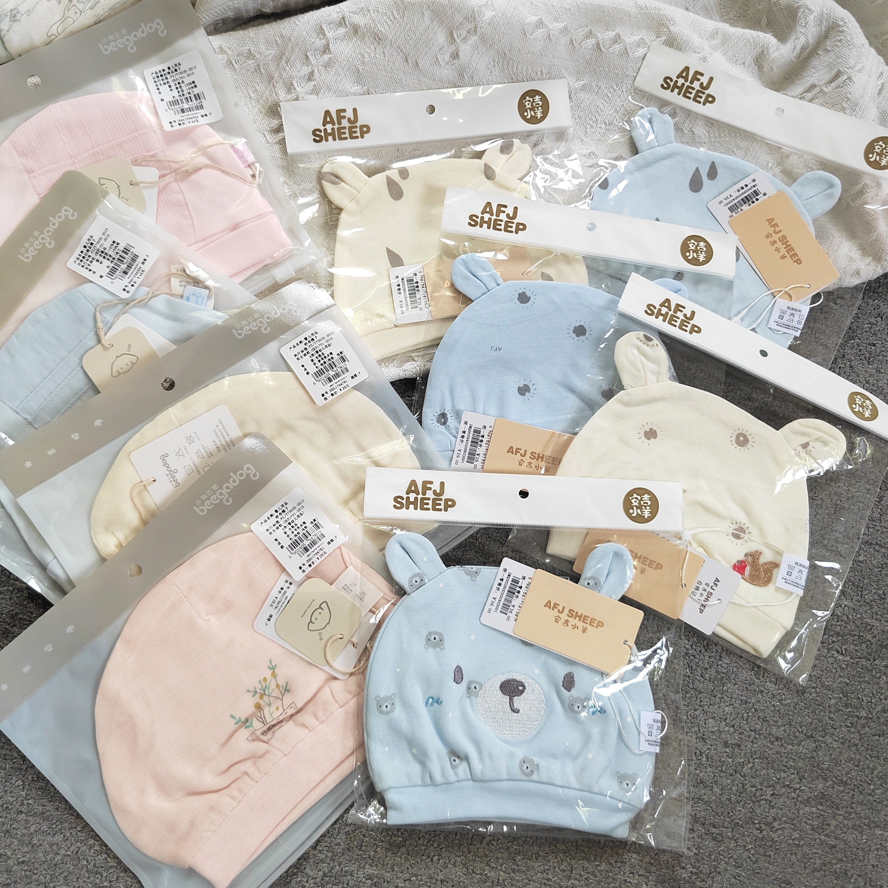 初生宝宝婴儿胎帽a类品质春夏秋冬款薄款纯棉婴儿帽子0-3月帽子