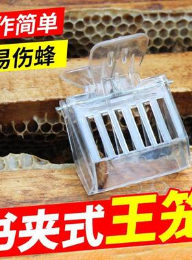 书夹式王笼塑料王笼夹子蜜蜂囚王笼关王抓蜂王专用养蜂工具防逃器