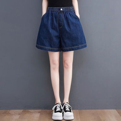 牛仔短裤女2025新款夏季薄款女裤高腰显瘦阔腿宽松a字大码热裤潮