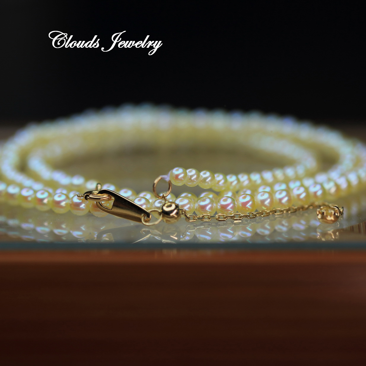 [Yellowish yellow baby bead Natural non-palette Aurora Necklace] 18K Sapphire Adjustment buckle &14K Fishtail bucklein the Jewelry/Diamond/Jade/Gold , Natural pearls (New) , Choker  category - from Buy2taobao.com to provide professional Taobao agent buy service