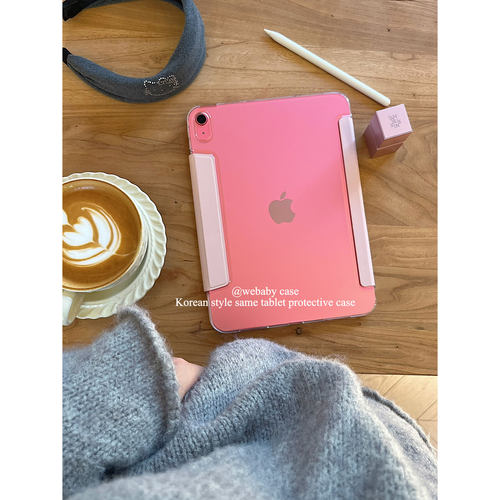 pc磨砂硬壳无笔浅粉色~ipadY3折
