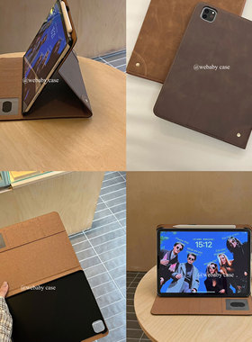 美式棕色「西部牛仔」ipad pro11/2024磁吸保护套10.9寸/air6/10代翻盖皮套/平板壳/半包硬壳9.7寸/10.2/12.9