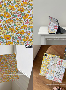 webaby「书本式/韩国麻布碎花」ins夏日保护套ipad新款2025 11代/Air67平板壳10.9寸/10代MINI苹果pro11/10.2