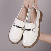 2026春夏英伦风单鞋 大码 41到43真皮女鞋 全羊皮平底乐福鞋 软底皮鞋