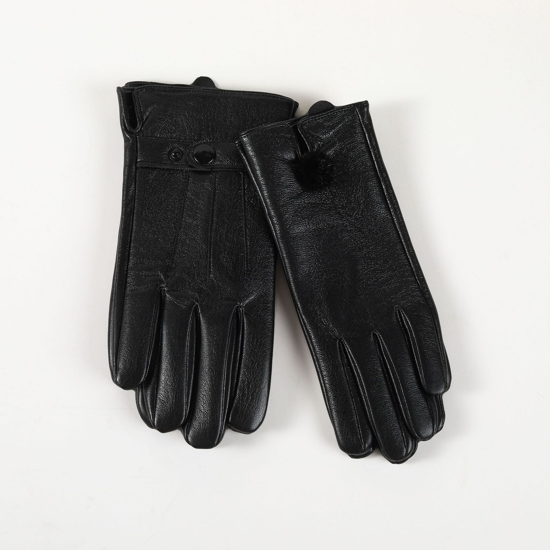 进口冬季保暖防风防寒蛋白皮PU手套 户外骑行开车分指全包手套潮