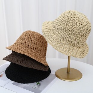 山姆进口秋范夏天帽子女百搭日系大脸显瘦折叠易携带水桶帽新款防