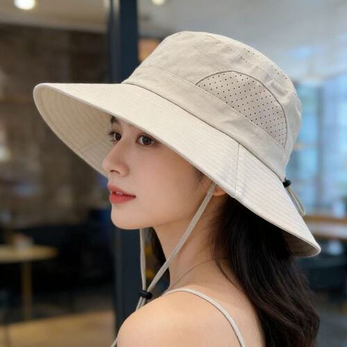 山姆进口户外遮阳帽子男女防晒网眼渔夫帽徒步防紫外线太阳帽韩版