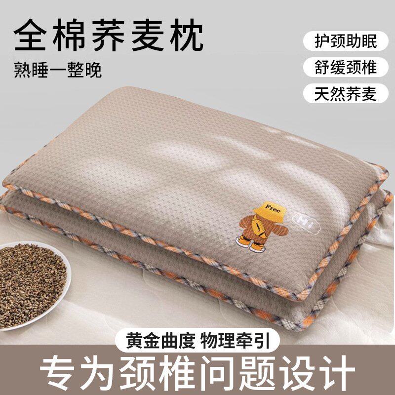 山姆进口荞麦壳枕头儿童枕芯6岁以上护颈椎助睡眠3岁幼儿园一对装