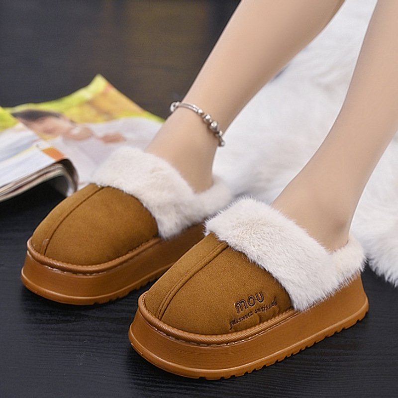 胖I东来棉拖鞋女2025新款冬季居家居加绒保暖毛毛绒可外穿棉鞋女