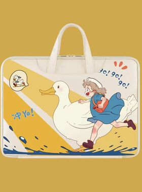 可爱芝士狗狗手提电脑包15.6寸适用华为荣耀16惠普14寸苹果mac13