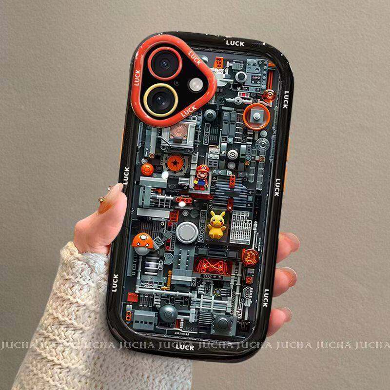 机械皮卡丘苹果16promax/15Pro手机壳iPhone13全包12卡通11/XRMAX