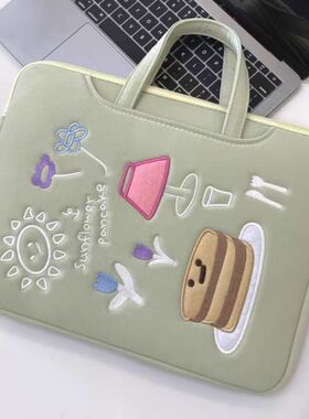 手提电脑包定制绣花工艺华为14寸苹果mac16寸内里保护涤纶布便携