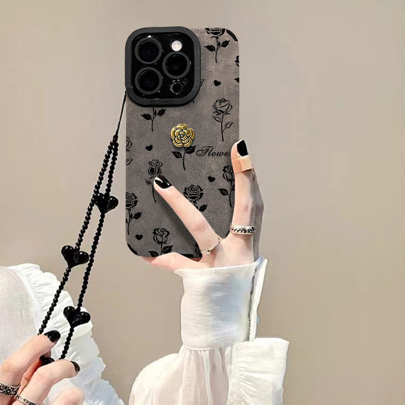 线条玫瑰手链适用苹果16pro