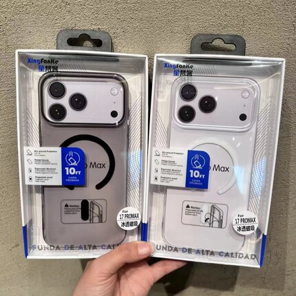 星梵客冰透磁吸苹果17pro max手机壳批发 适用iPhone 14 15 16 13全包男透明保护套大孔新款简约女