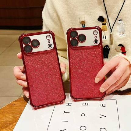 新年红色壳适用OPPO RENO7 手机壳批发透明保护套女新款男全包闪粉四角电镀自带镜头膜