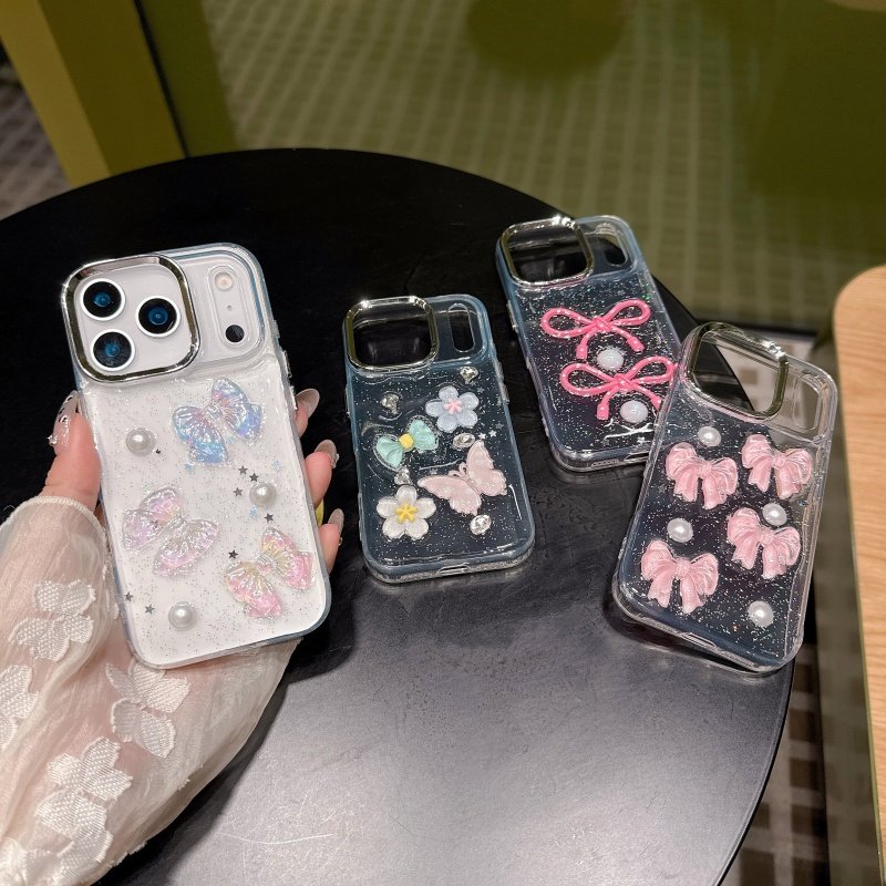 蝴蝶结苹果17pro max手机壳批发 适用iPhone 16 12 14 11 13 15 plus保护男卡通女新款全包