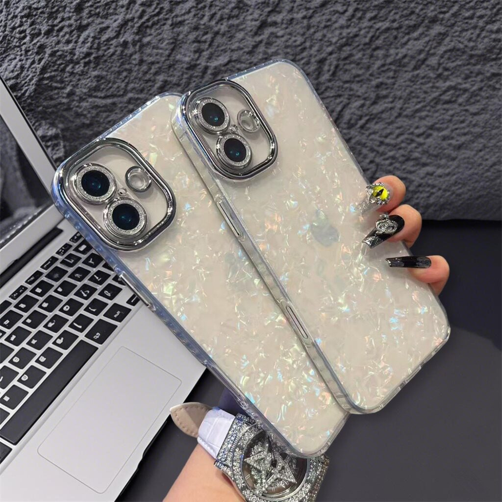 精孔贝壳苹果17pro max手机壳批发 适用iPhone16 13 15 11 14 XS XR 12 plus女保护新款男全包护镜保护小众
