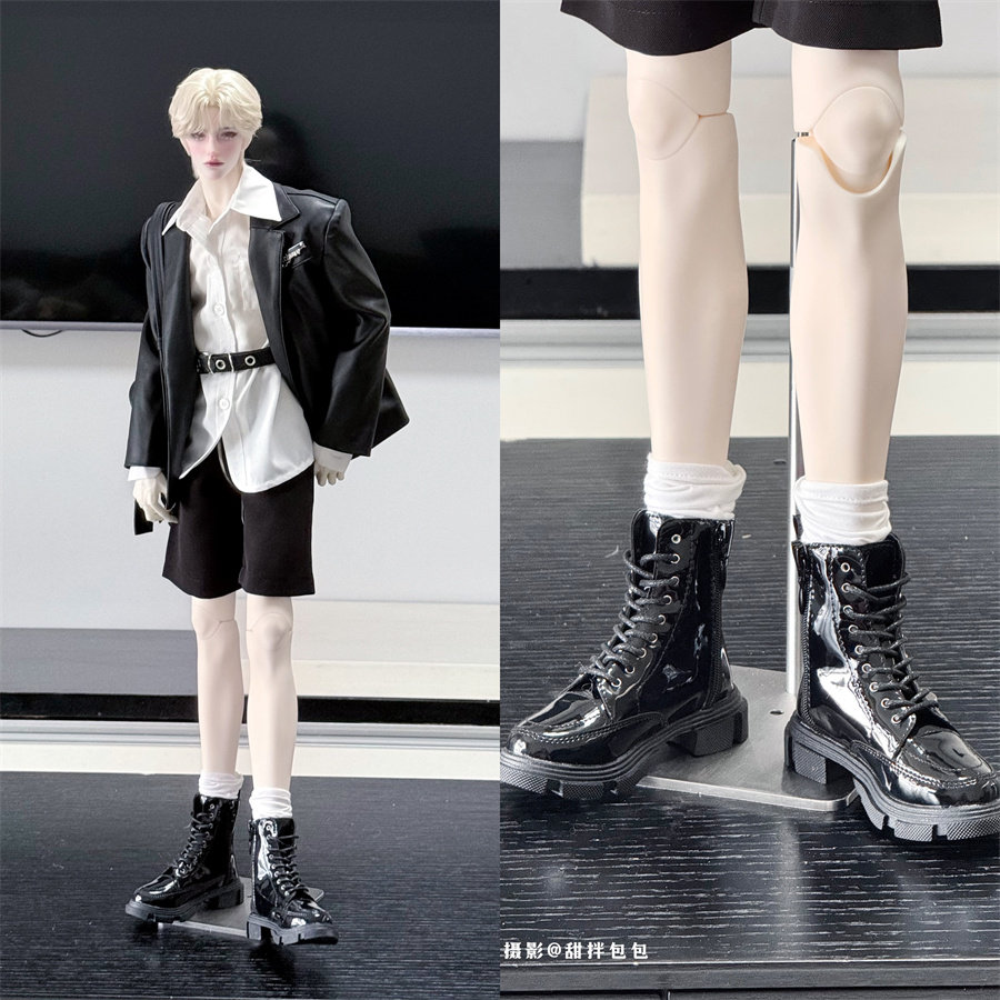 id75靴子高帮皮面机车马丁靴