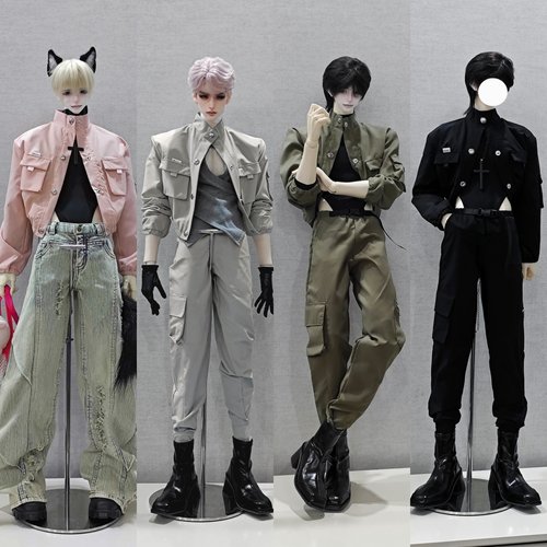 包邮 口袋工装夹克工装裤bjd娃衣套装 4分普叔75壮叔三万院长预售