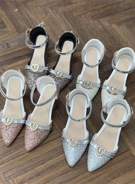 BJD娃鞋【咔咔星球寄售】X3分SD/DD/SDGR/SD16爱心亮片尖头高跟鞋