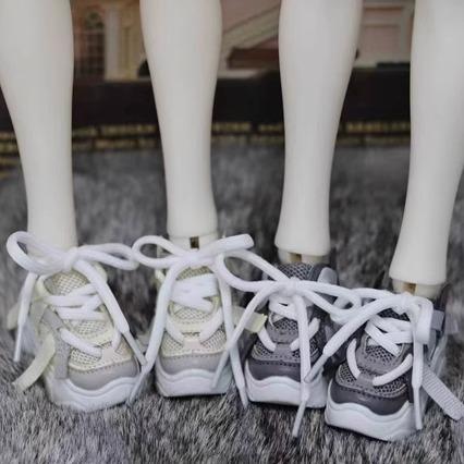 BJD3分透气网面半拖老爹鞋