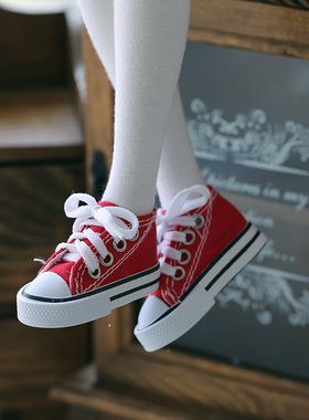 【现货 售完无补】BJD鞋 简约中帮女帆布鞋3分女SD16运动鞋帆布鞋