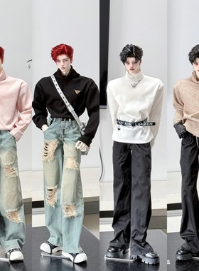 满68包邮bjd娃衣7577叔普叔四分基础款高领衫宽松打底衣 三万院长