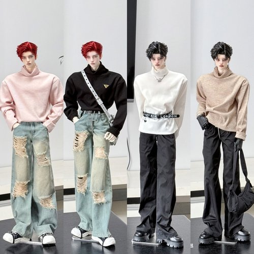 满68包邮bjd娃衣7577叔普叔四分基础款高领衫宽松打底衣 三万院长