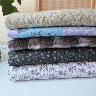 加厚碎花绗棉布料夹棉面料服装外套里布冬季复合绗缝保暖压缩内衬